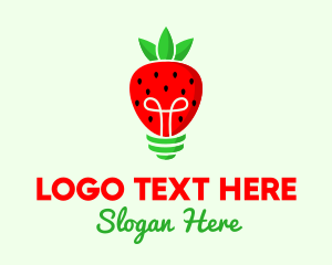 Market - Strawberry Light Bulb logo design