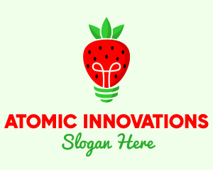 Strawberry Light Bulb logo design