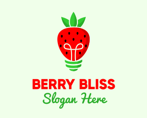 Strawberry - Strawberry Light Bulb logo design