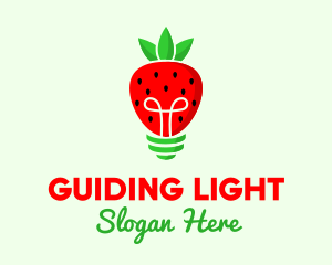 Strawberry Light Bulb logo design