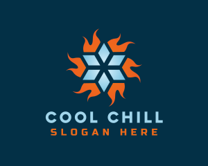 Refrigerator - Snowflake Fire Ventilation logo design
