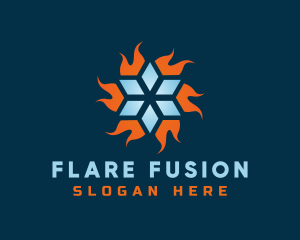 Snowflake Fire Ventilation logo design