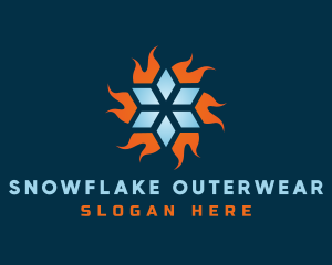 Snowflake Fire Ventilation logo design