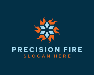 Snowflake Fire Ventilation logo design