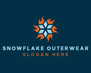 Snowflake Fire Ventilation logo design