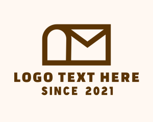 Mail Carrier - Brown Mailbox Envelope logo design