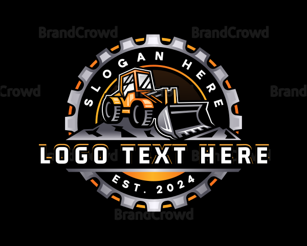 Bulldozer Excavator Digger Logo