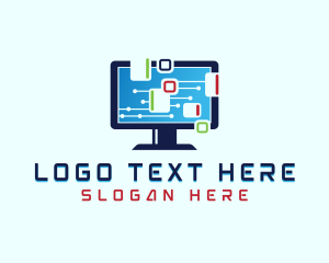 Online - Software Computer Technology logo design