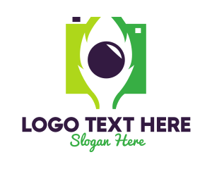 Negative Space - Green Nature Lens logo design
