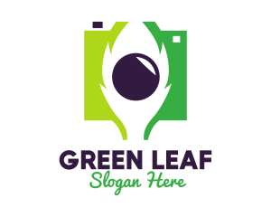 Camera - Green Nature Lens logo design