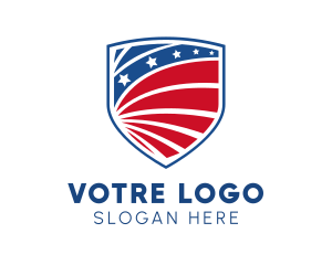 Patriotic Shield Emblem Logo