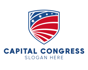 Congress - Patriotic Shield Emblem logo design