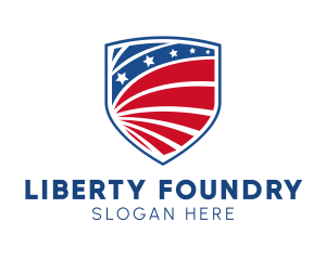 Patriotic Shield Emblem logo design