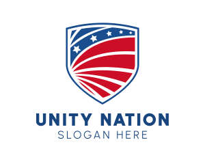 Patriotic Shield Emblem logo design