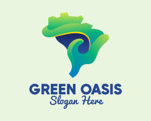 Rainforest - Brazil Nature Map logo design