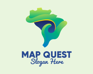 Brazil Nature Map  logo design