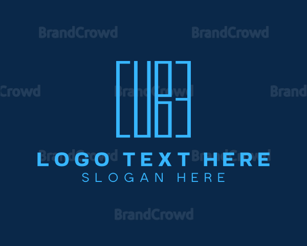Blue Wordmark Cube Logo