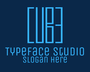 Font - Blue Wordmark Cube logo design