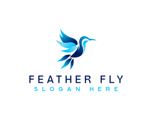 Flying Hummingbird Animal logo design