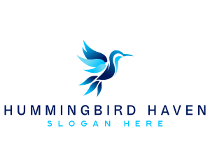 Hummingbird - Flying Hummingbird Animal logo design