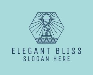 Spot Light - Blue Nautical Lighthouse Tower logo design