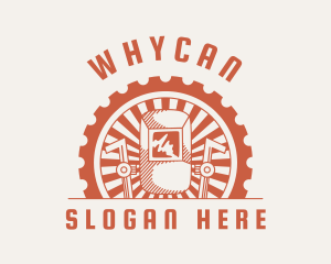 Garage - Cog Wheel Welder Welding Mask logo design