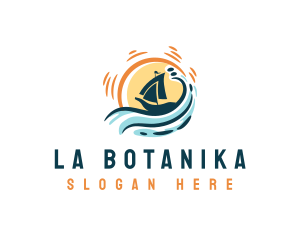 Boat Beach Summer  Logo