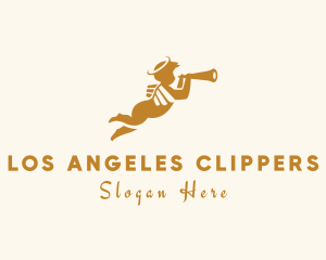 Trumpet Angel Querubim logo design