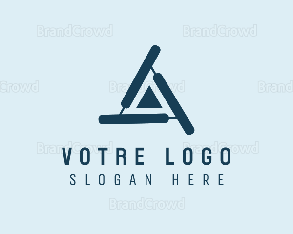 Blue Modern Letter A Logo
