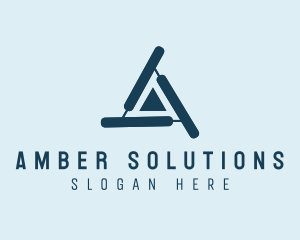 Blue Modern Letter A  logo design