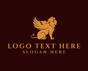 Creature - Mythical Lion Wing logo design