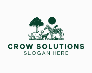 Crow - Wild Animals Zoo logo design