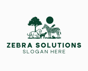 Zebra - Wild Animals Zoo logo design