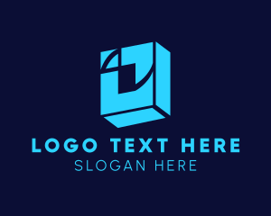 Package - Blue Digital Box Letter O logo design