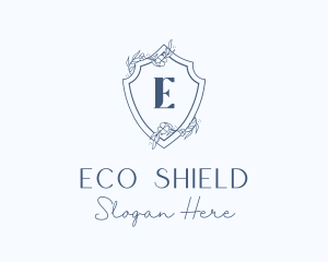 Elegant Floral Shield logo design