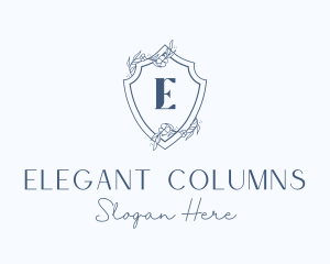 Elegant Floral Shield logo design