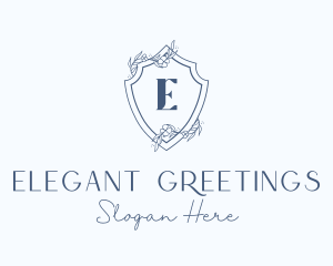 Elegant Floral Shield logo design