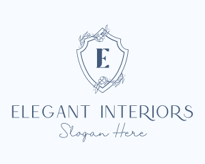 Elegant Floral Shield logo design