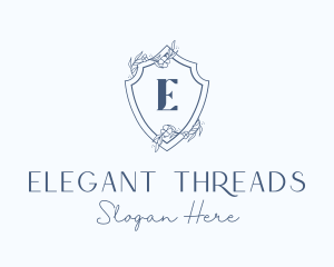 Elegant Floral Shield logo design