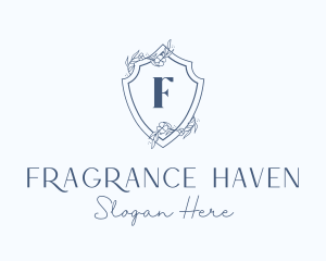 Elegant Floral Shield logo design