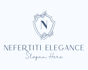 Elegant Floral Shield logo design