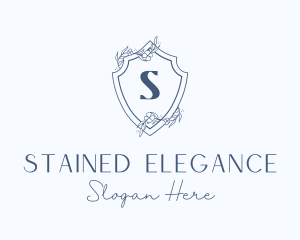 Elegant Floral Shield logo design