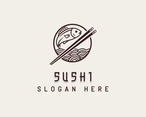 Salmon Fish Sushi logo design