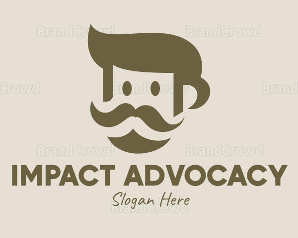 Old Mustache Man Logo