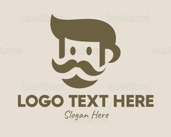 Old Mustache Man Logo