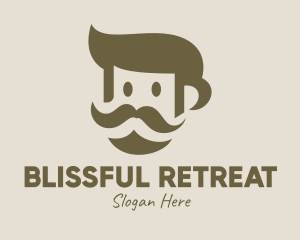 Pampering - Old Mustache Man logo design