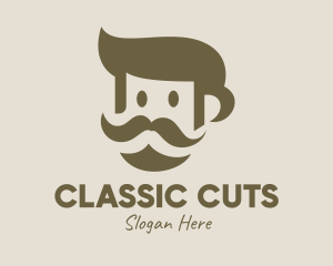 Old Mustache Man  logo design