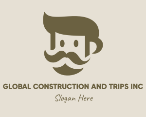 Hair Product - Old Mustache Man logo design