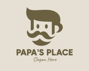 Dad - Old Mustache Man logo design