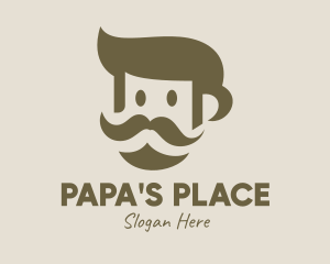 Old Mustache Man  logo design